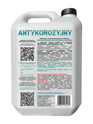 Preparat antykorozyjny, tworzy powłokę ochronna przed korozją na niezabezpieczonym metalu